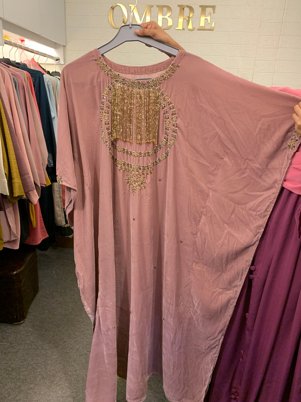 Velvet long kaftan
