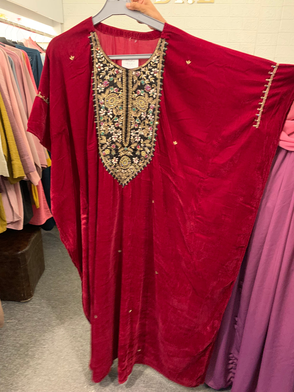 Velvet long kaftan