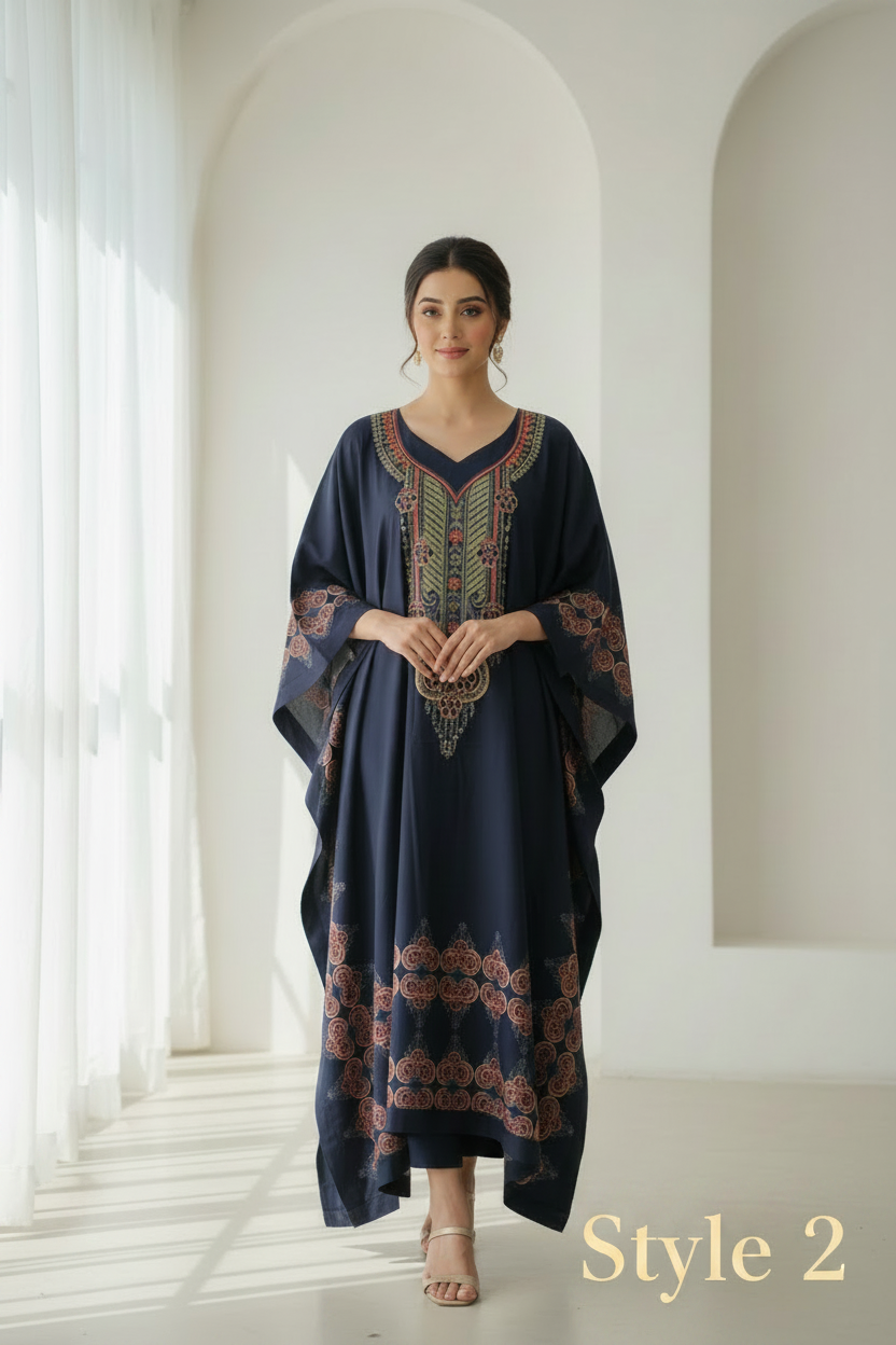Long Kaftan- Bohemian print