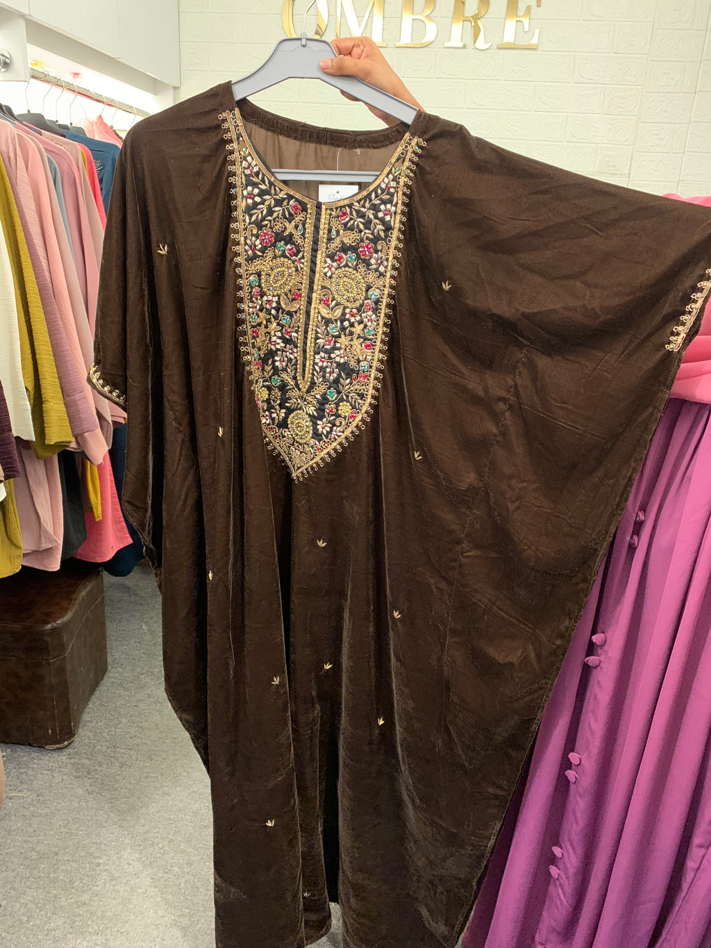 Velvet long kaftan