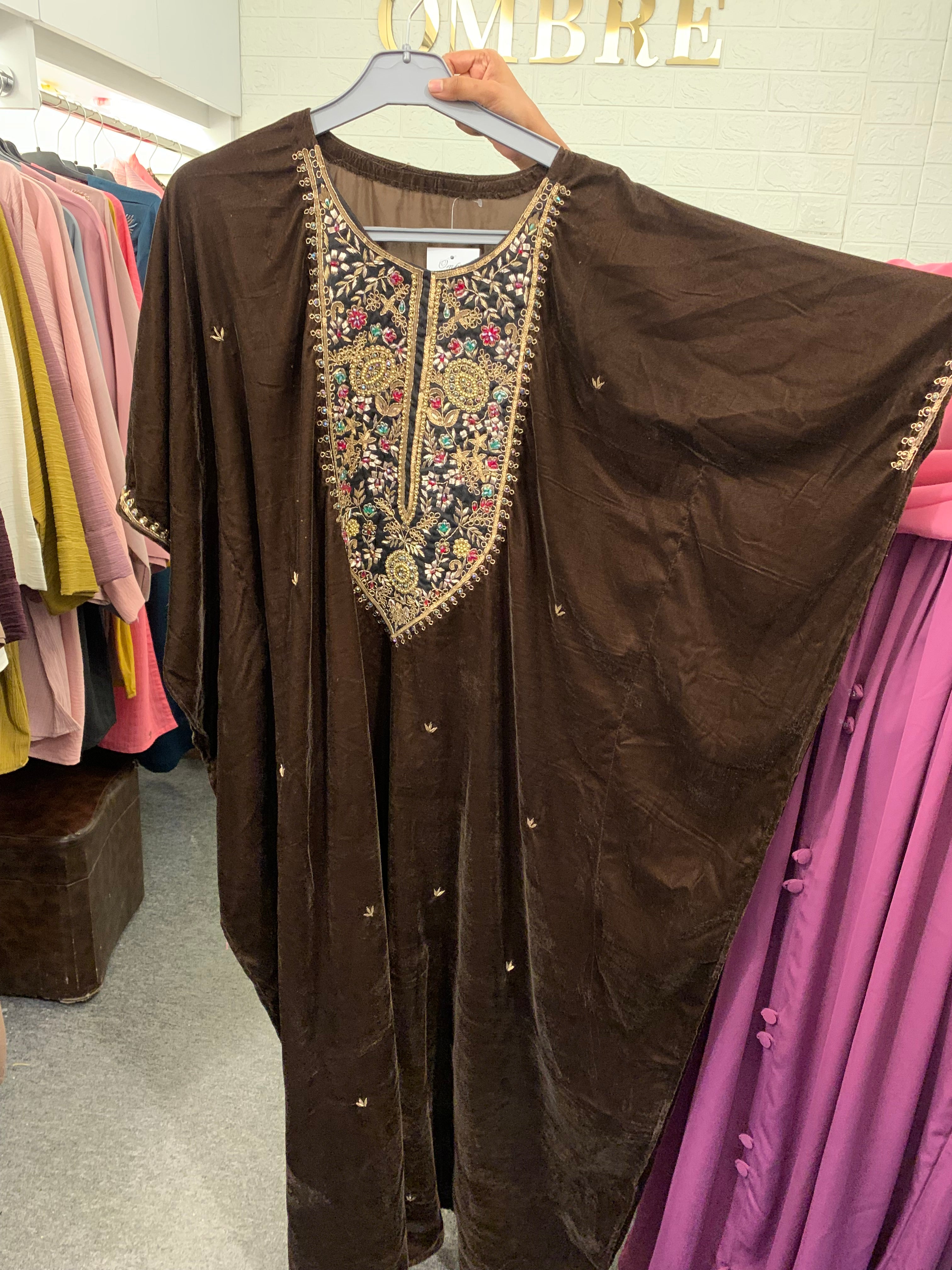 Velvet long kaftan